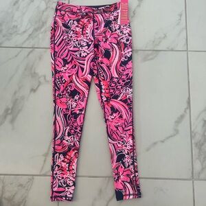 Lilly Pulitzer Pink and Navy Floral Girls' Leggings